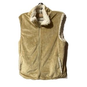 Private Quarters Women’s North Woods Camel Soft Zippered Vest SZ M